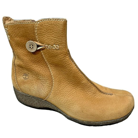 Timberland Women Lynton 6" Zipper Ankle Boot Brown Rust Nubuck Leather Sz 7.5 M - Picture 1 of 10